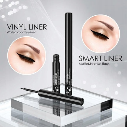 Golden Rose Vinyl Liner Waterproof Liquid Eyeliner, Glossy Black