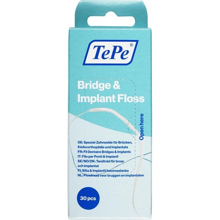 Ata Dentara Tepe Bridge & Implant Floss, 30 buc, albastru