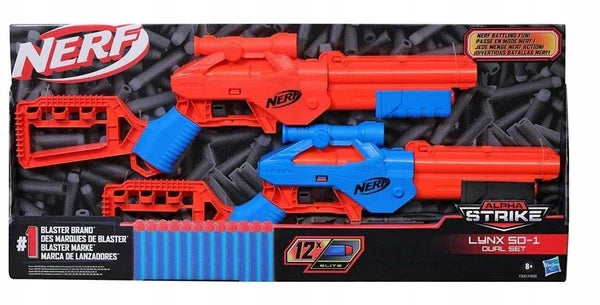 Set de blastere Hasbro NERF Alpha Strike Lynx SD-1 Dual Set, 2 blastere, 12 săgeți, 8+ ani