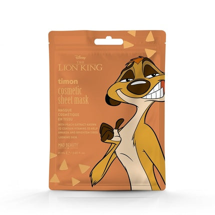 Timon Cosmetic Sheet Face Mask, Mad Beauty, Lion King Series, Disney Collaboration, 25g