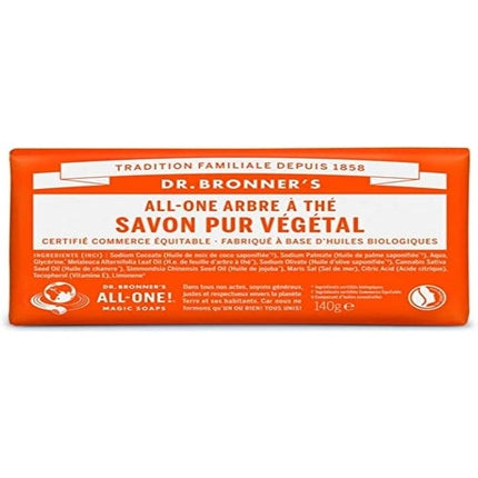 Săpun solid Dr. Bronner's cu ulei de arbore de ceai, 140g