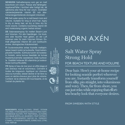 Spray păr Björn Axén Salt Water pentru textură și volum