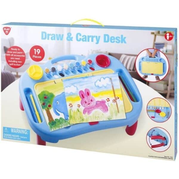 Masă de desen PlayGo Draw & Carry Desk, 19 piese, 4+ ani