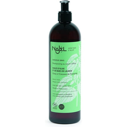 Șampon Najel Aleppo 2 în 1 pentru păr gras, 500g