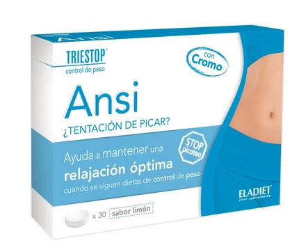 Supliment Eladiet Ansi cu aromă de lămâie, 30 de comprimate