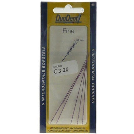 Periuțe interdentare Duodent Fine 0.8 mm, set 6 buc, roz