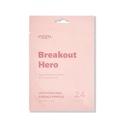 Eggo Breakout Hero Pimple Patch, 24 bucăți, roz transparent