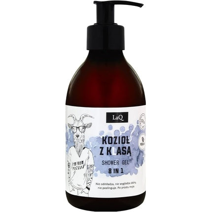 Gel de duș LaQ Kozio 300ml, 8 în 1, ambalaj din sticlă