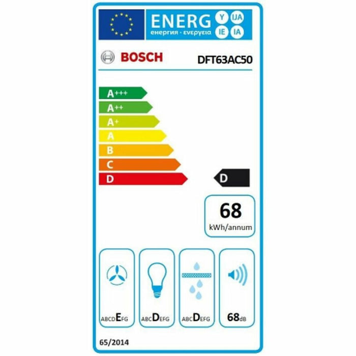 Hotă Convențională BOSCH DFT63AC50 60 cm 360 m³/h 68 dB 146W Oțel inoxidabil