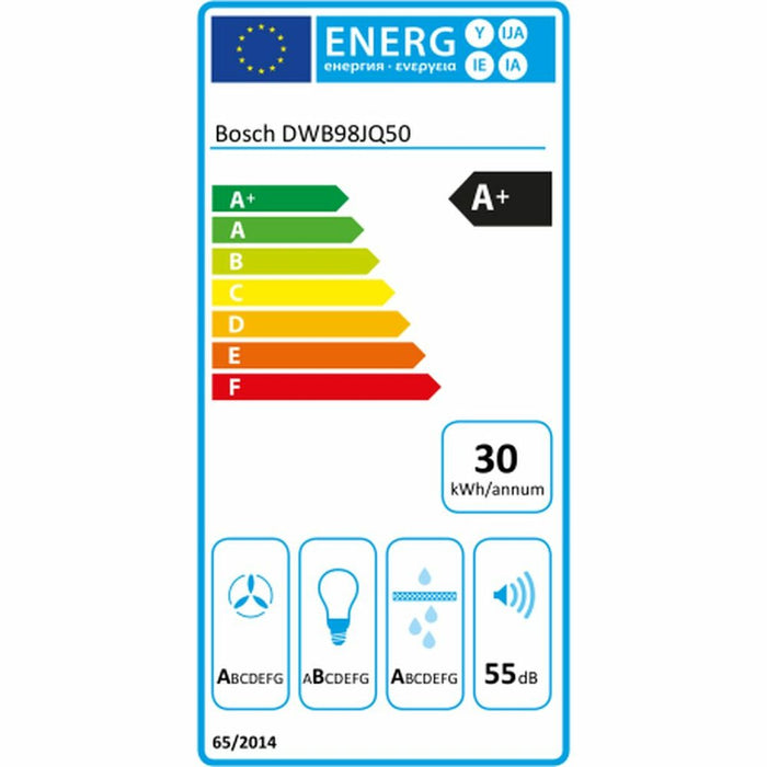 Hotă Convențională BOSCH DWB98JQ50 90 cm 843 m³/h 160W A+ Oțel