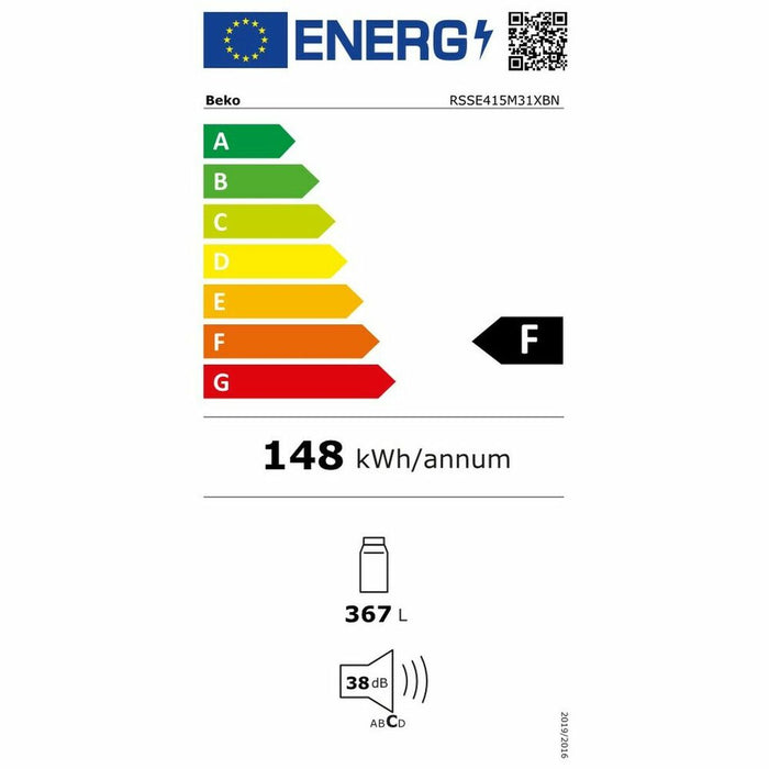 Frigider BEKO RSSE415M31XBN Argintiu Oțel (171,4 x 59,5 cm)