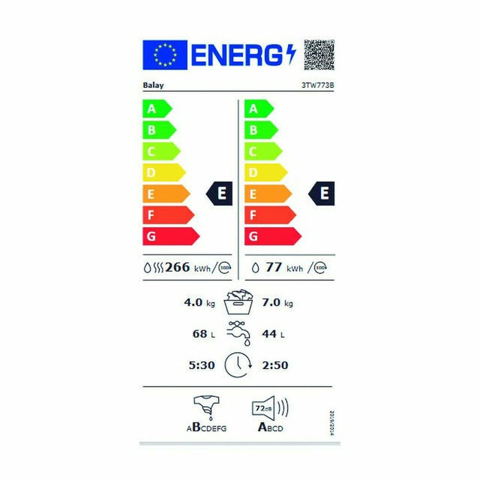Washer - Dryer Balay 3TW773B 7kg / 4kg 1200 rpm Alb
