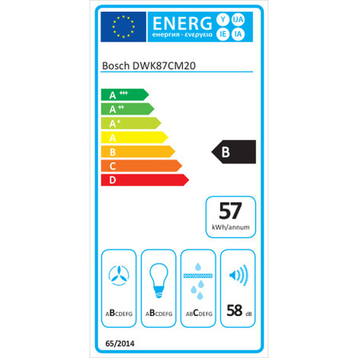 Hotă Convențională BOSCH DWK87CM20 Alb Negru