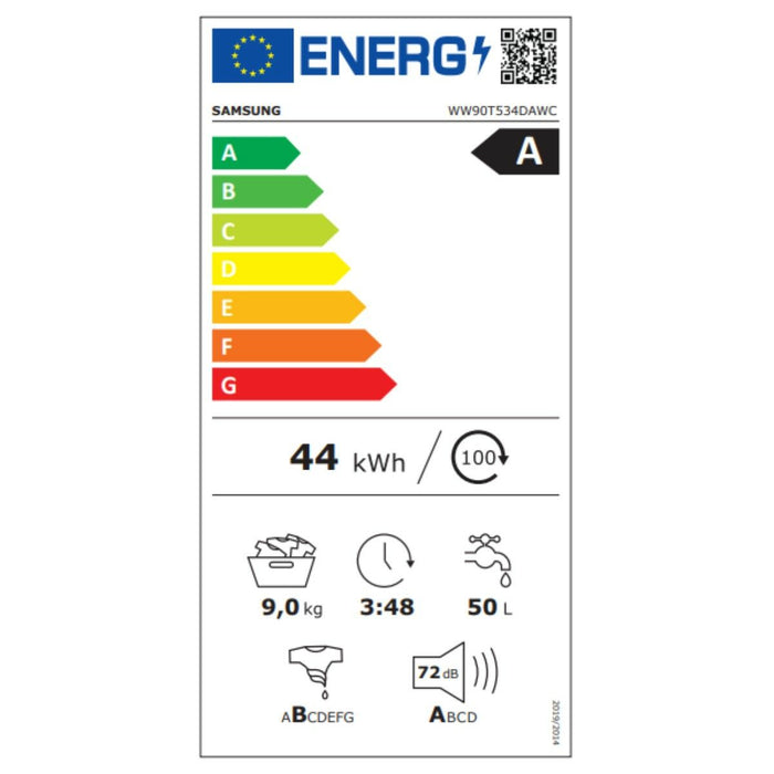 Mașină de spălat Samsung WW90T534DAWCS3 60 cm 1400 rpm 9 kg