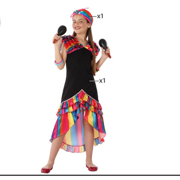 Costum Deghizare pentru Adulți Rumbera Multicolor 3-4 Ani 5-6 Ani