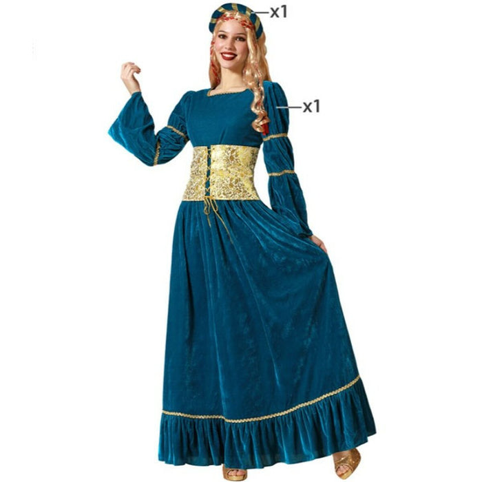 Costum Regină Medievală Albastru