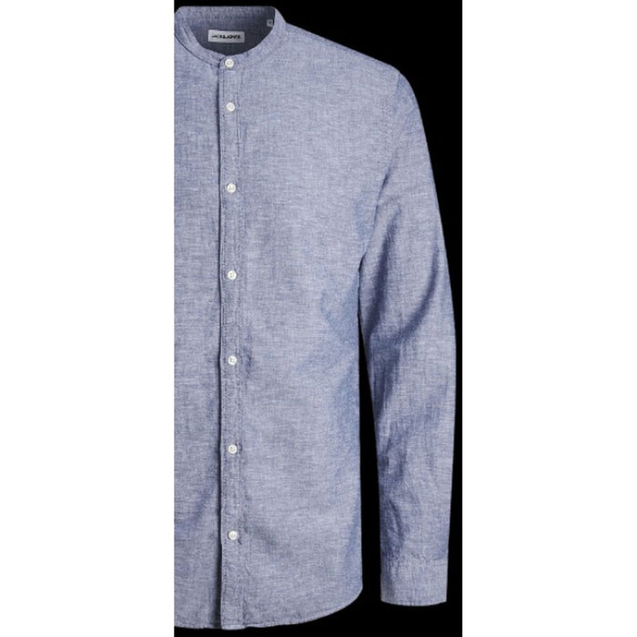 Cămașă cu Mânecă Lungă Bărbați Jack & Jones JJELINEN BLEND BAND 12248581 Albastru