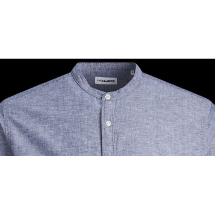Cămașă cu Mânecă Lungă Bărbați Jack & Jones JJELINEN BLEND BAND 12248581 Albastru