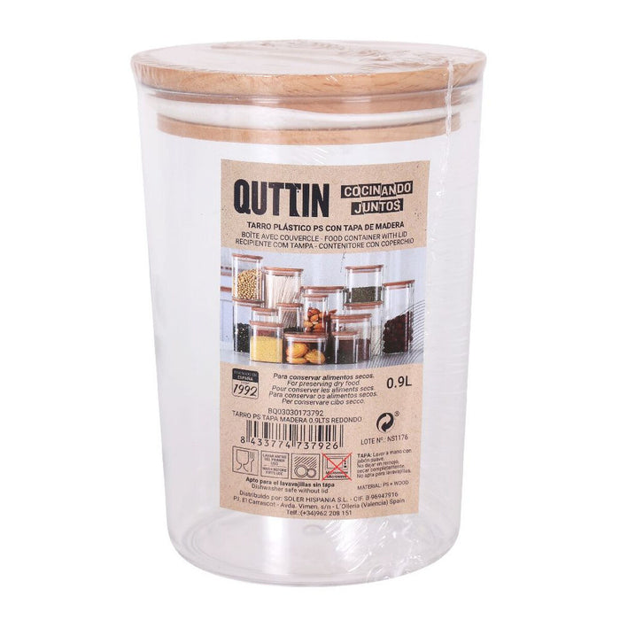Borcan Quttin Cu Capac Plastic 900 ml 10,5 x 15 cm