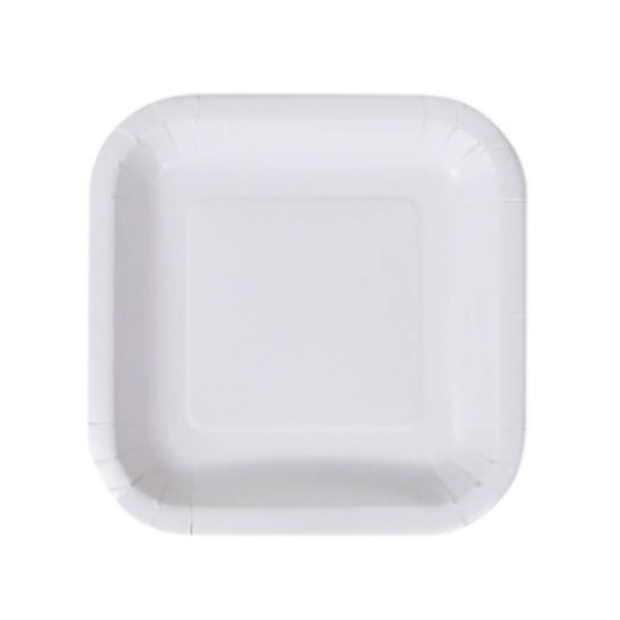 Set de farfurii Algon Alb Carton De unică folosință 20 cm Pătrat 100 Unități