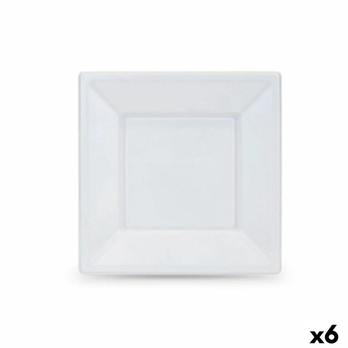 Set de farfurii reutilizabile Algon Alb Plastic 18 cm (6 Unități)