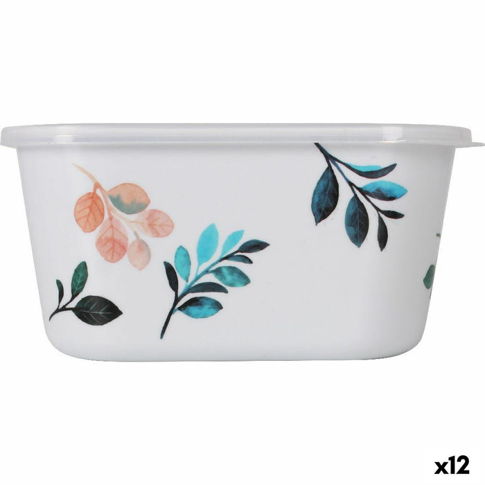 Cutie pătrată pentru prânz cu capac La Mediterránea Alba Melamina 15,5 x 15,5 x 7,5 cm (12 Unități)