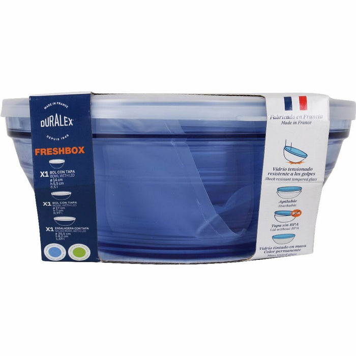 Set de boluri Duralex   Albastru Cu Capac 3 Piese (4 Unități)