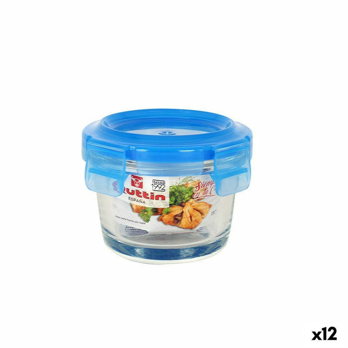 Cutie pentru prânz ermetică Quttin Albastru Rotundă 130 ml ø 9 x 6,6 cm (12 Unități)