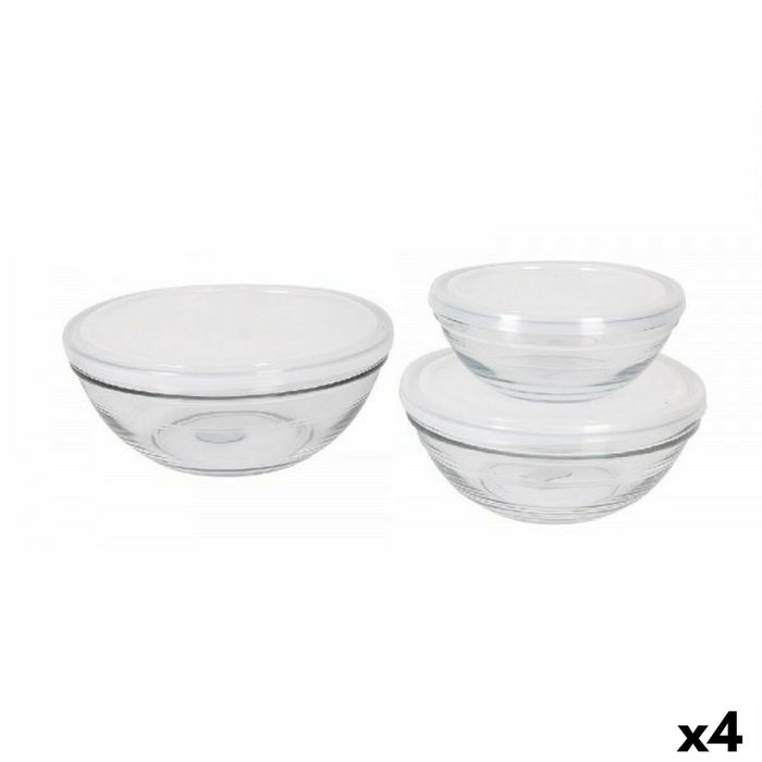 Set de boluri Duralex Lys Cu Capac 3 Piese (4 Unități)