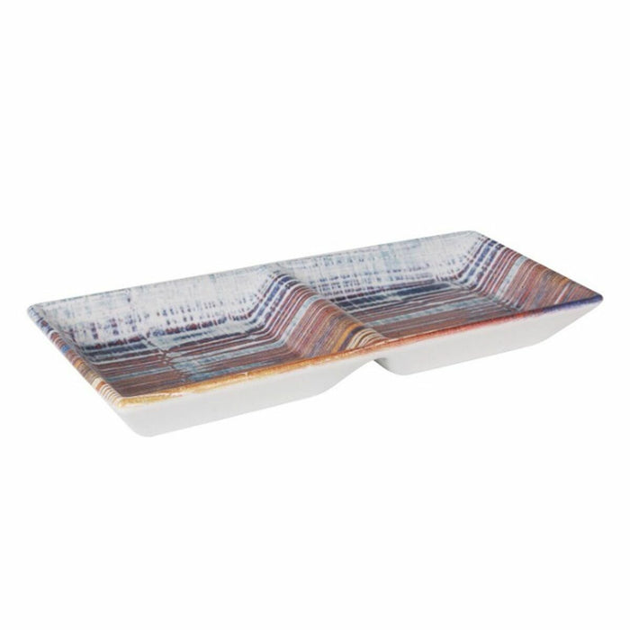 Tavă pentru gustari La Mediterránea Boreal 2 Compartimente 25 x 11 x 3 cm (24 Unități)