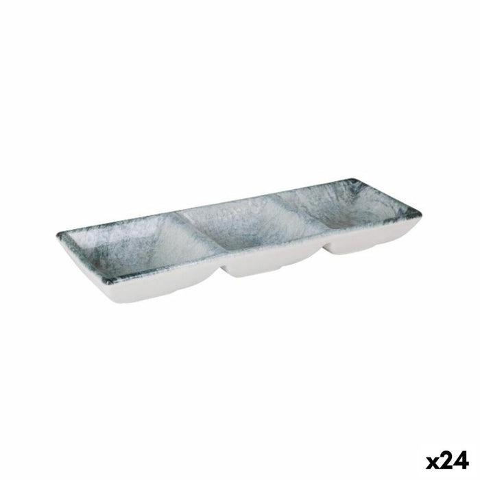 Tavă pentru gustari La Mediterránea Dalian 3 Compartimente 26 x 8,5 x 3,3 cm (24 Unități)