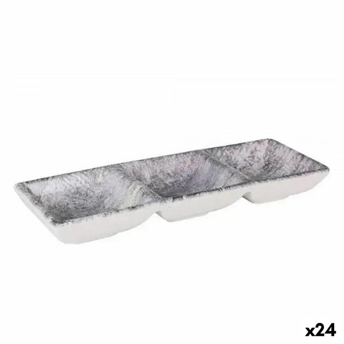 Tavă pentru gustari La Mediterránea Stonehenge 3 Compartimente 26 x 8,5 x 3,3 cm (24 Unități)
