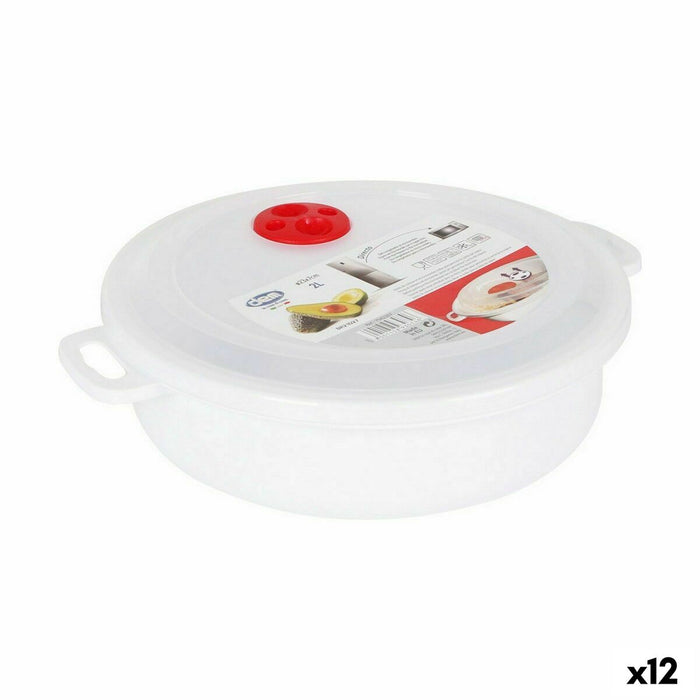 Cutie rotundă pentru prânz cu capac Dem 2 L (12 Unități)