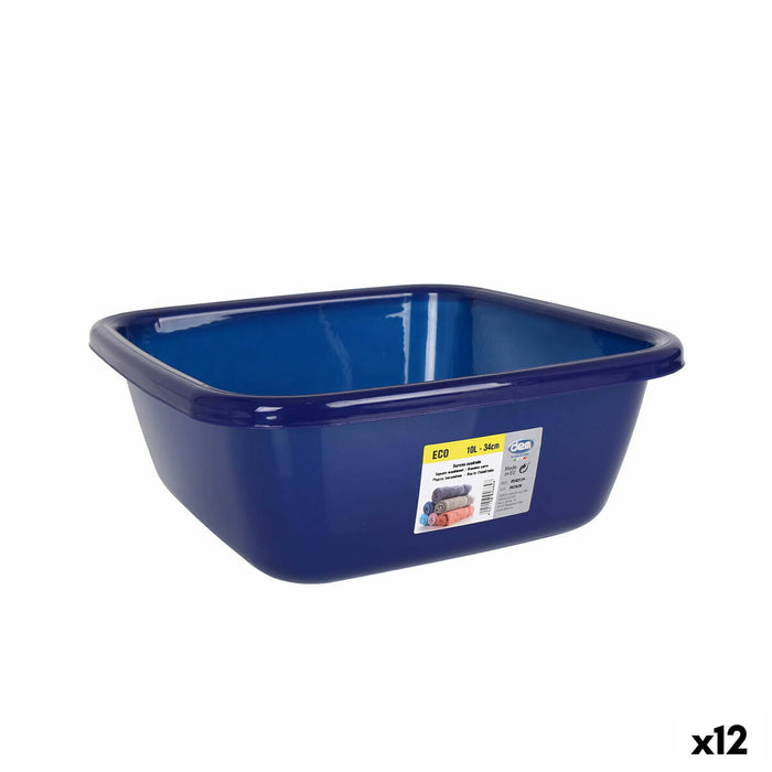 Lighean Dem Eco Albastru 10 L Pătrat 34 x 34 x 13 cm (12 Unități)