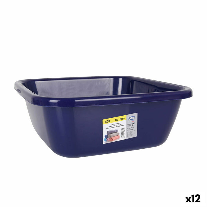 Lighean Dem Eco Albastru Pătrat 15 L 38 x 38 x 15 cm (12 Unități)