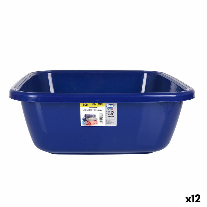 Lighean Dem Eco Albastru 20 L Pătrat 44 x 44 x 17 cm (12 Unități)
