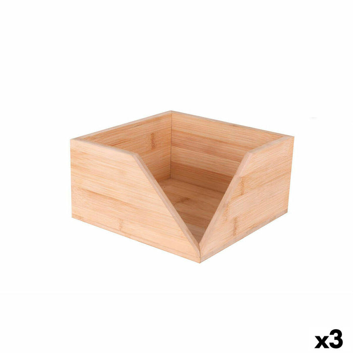 Suport pentru Șervețele Viejo Valle Bambus 18,5 x 18,5 x 10 cm (3 Unități)