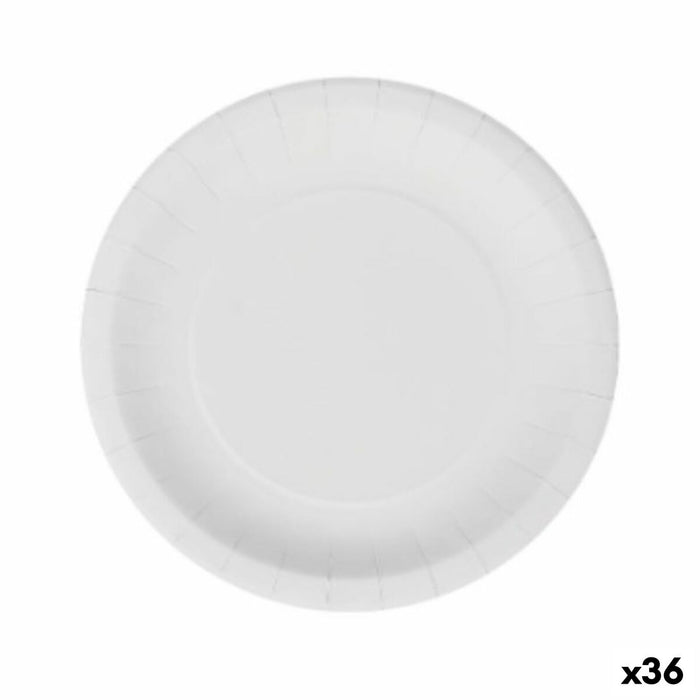 Set de farfurii Algon De unică folosință Alb Carton 20 cm (36 Unități)