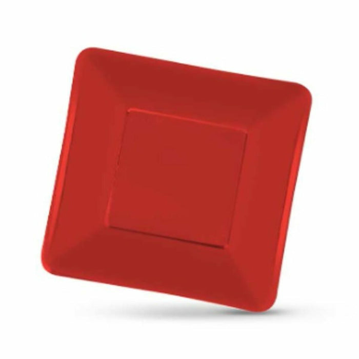 Set de farfurii Algon De unică folosință Carton Pătrat Roșu 19 x 19 x 1 cm (36 Unități)