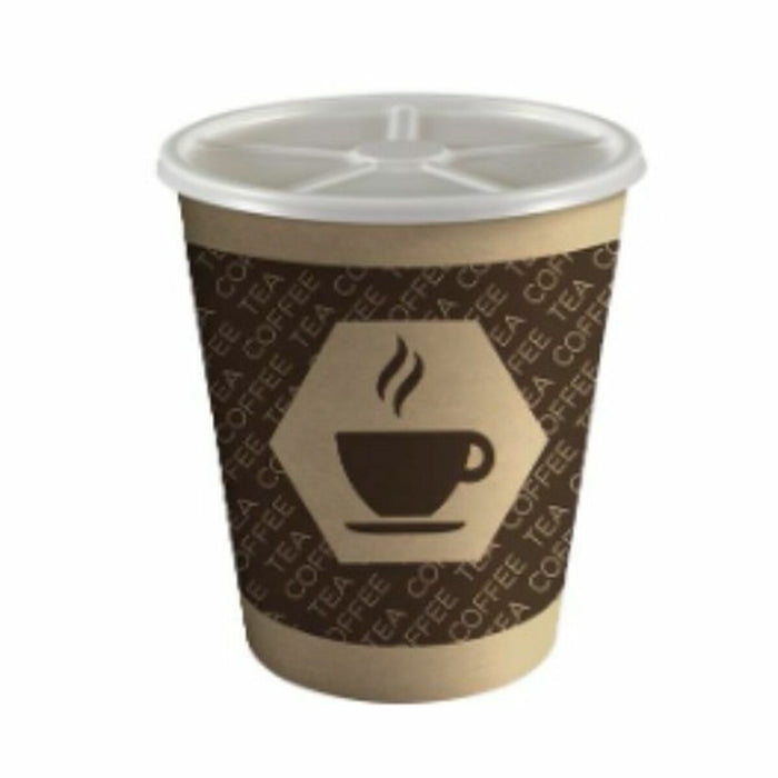 Pahar cu Capac Algon Carton De unică folosință Cafea 36 Unități (12 Piese)