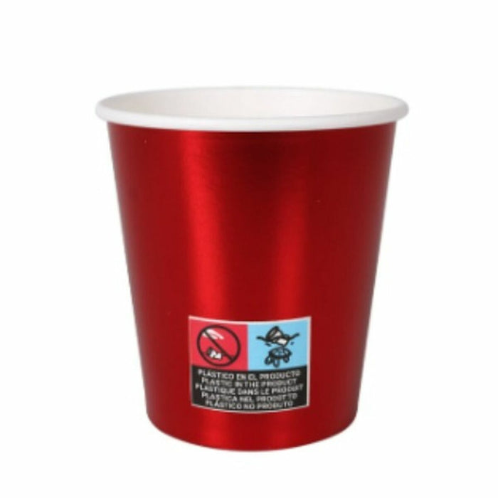 Set de pahare Algon Carton De unică folosință Roșu 36 Unități 200 ml (10 Piese)