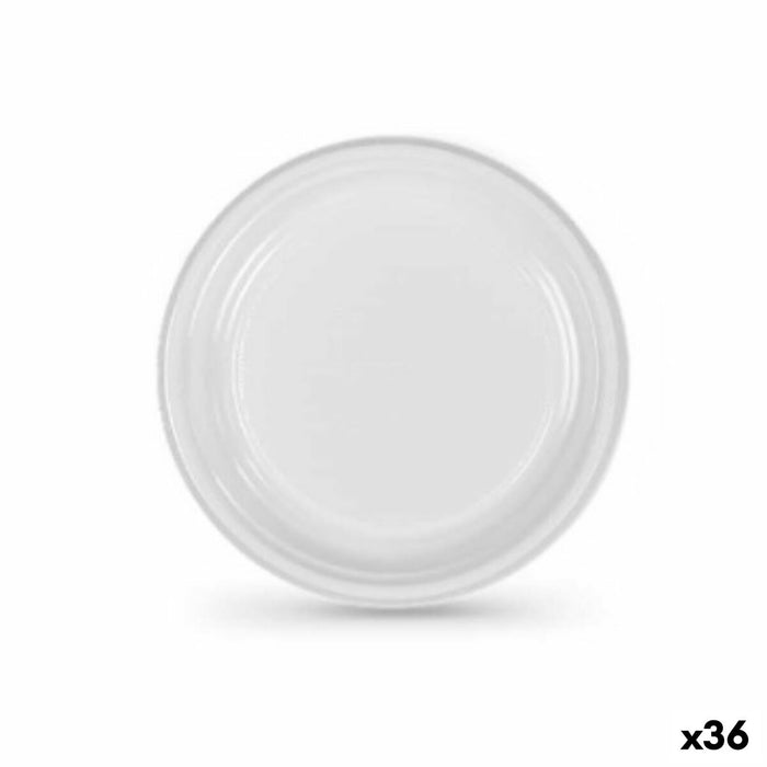 Set de farfurii reutilizabile Algon Alb 17 cm (36 Unități)