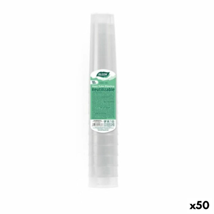 Set de pahare refolosibile Algon Transparent 50 Unități 330 ml (10 Piese)
