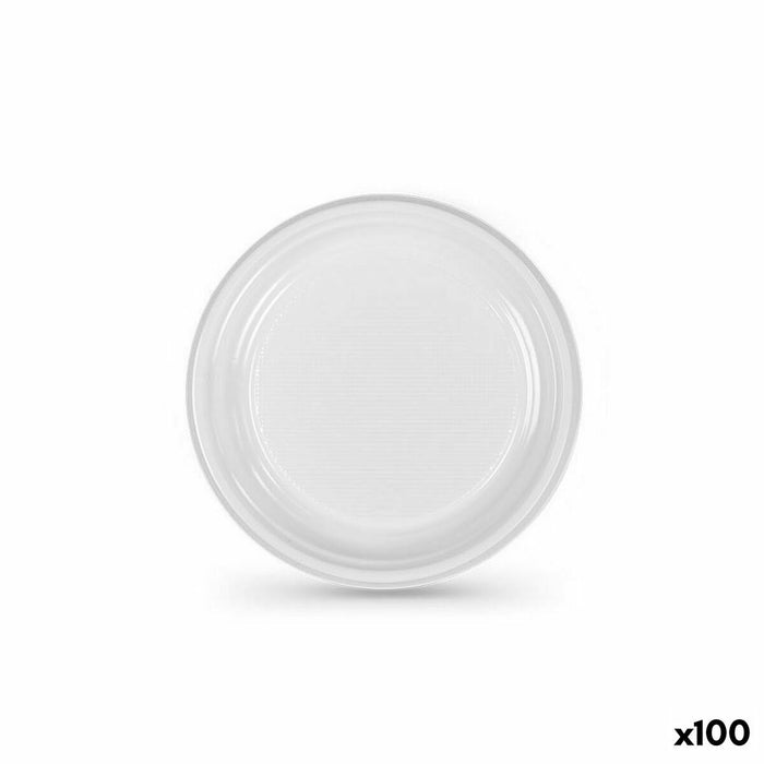 Set de farfurii reutilizabile Algon Alb Plastic 17 x 17 x 1,5 cm (10 Unități)