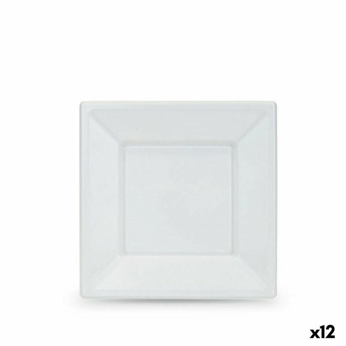 Set de farfurii reutilizabile Algon Alb Plastic 18 x 18 x 1,5 cm (24 Unități)