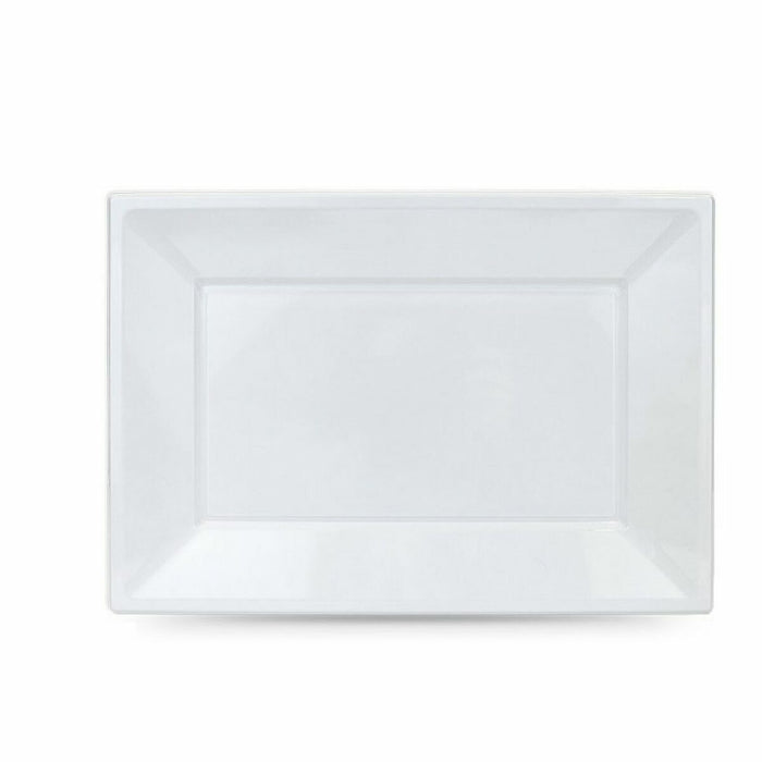 Set de farfurii reutilizabile Algon Alb Plastic Dreptunghiular 33 x 23 x 2 cm (12 Unități)