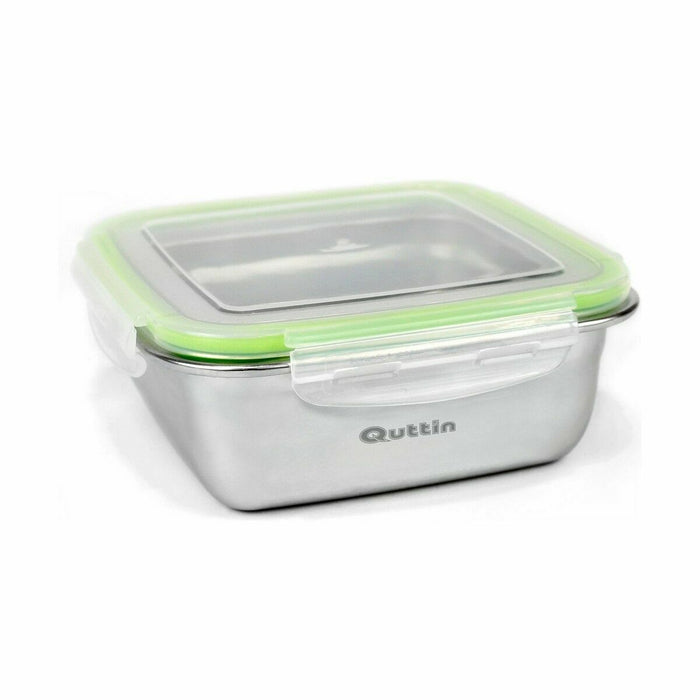 Cutie pentru prânz ermetică Quttin Pătrat Oțel inoxidabil 400 ml 12 x 12 x 6 cm (12 Unități)