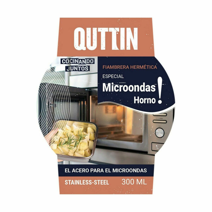 Cutie pentru prânz ermetică Quttin Rotundă Oțel inoxidabil Argintiu 300 ml Oțel (12 Unități)