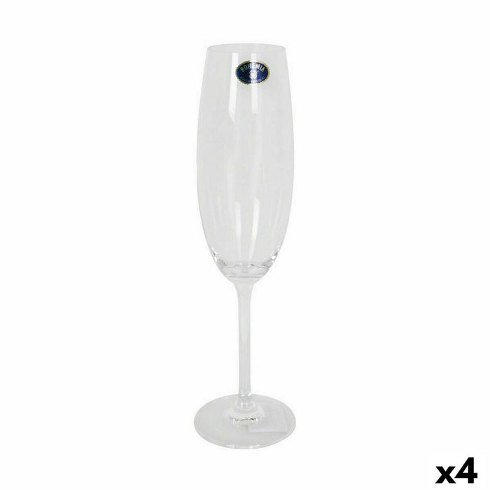 Set de pahare Bohemia Crystal Clara Șampanie 220 ml 6 Piese (4 Unități)