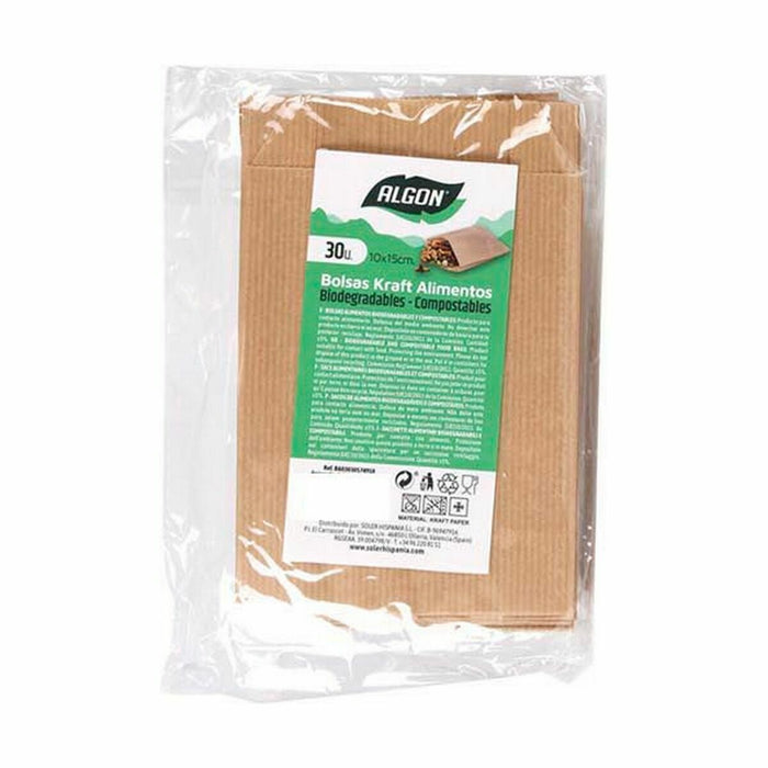 Set de Genți Algon De unică folosință hârtie kraft 30 Piese 10 x 15 cm (36 Unități)